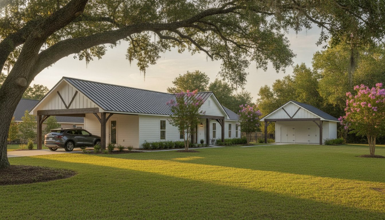 Attached vs. Detached Carport in Lafayette: Choosing the Best Fit for Your Acadiana Home