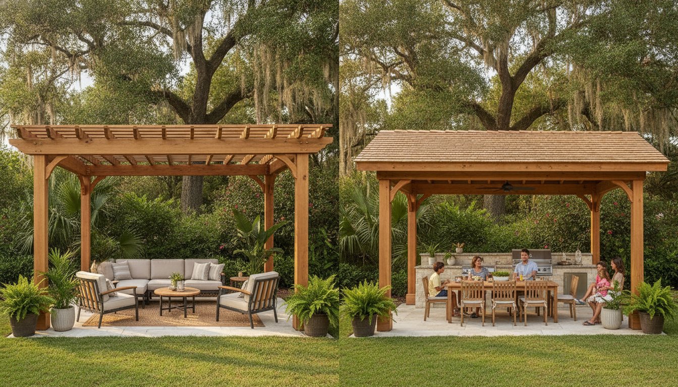 Cypress Pergola vs. Pavilion in Louisiana: The 2026 Homeowner’s Comparison Guide