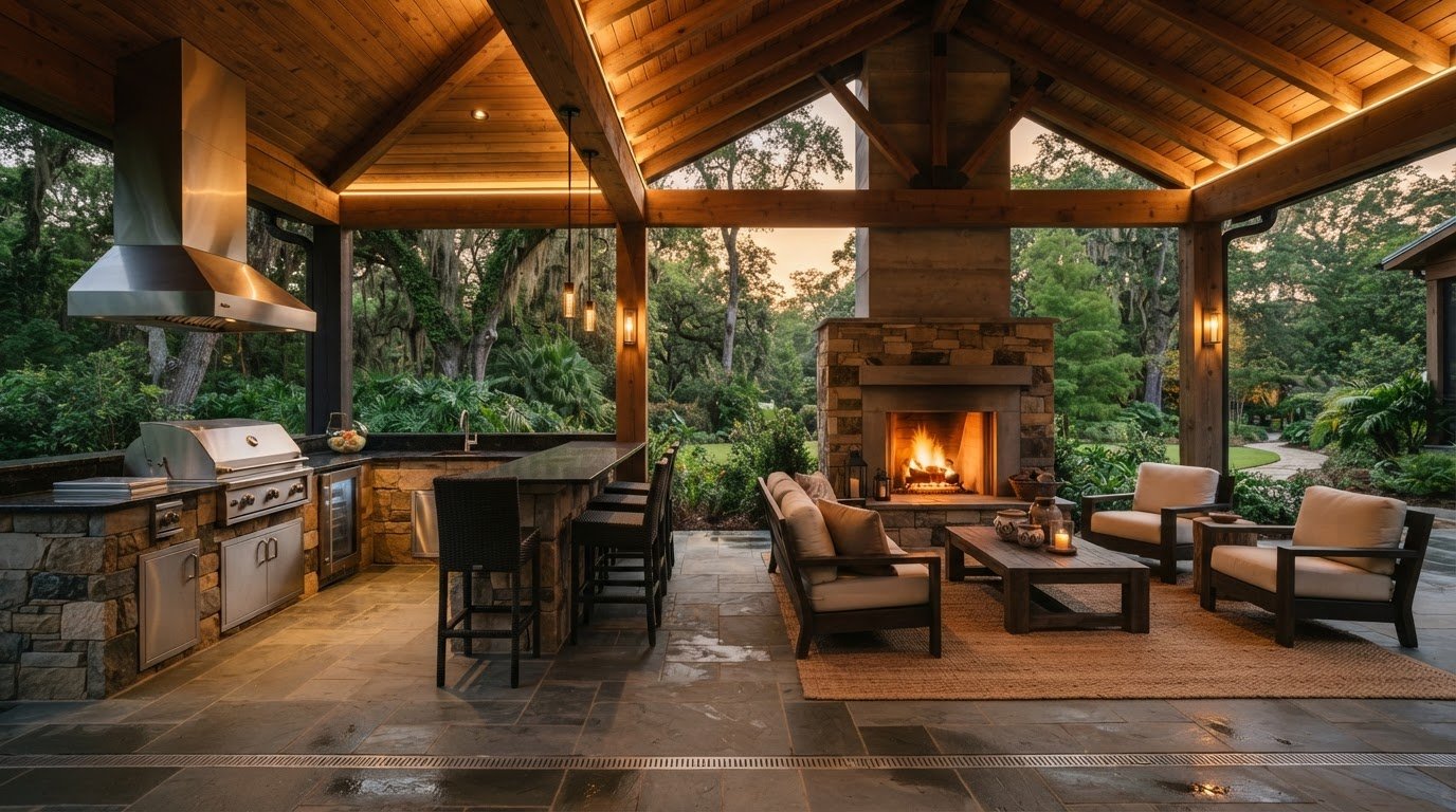 Outdoor Kitchen Fireplace Combos in Louisiana: A Planning Guide